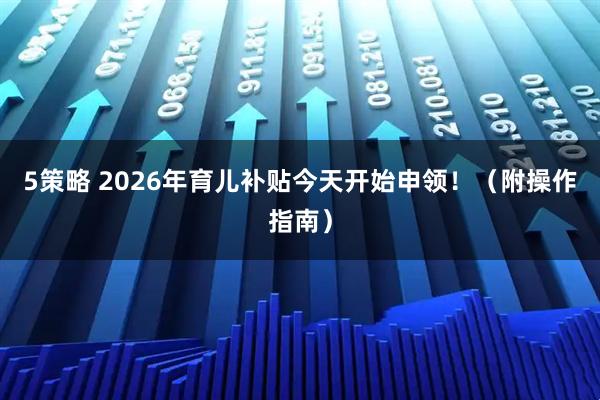 5策略 2026年育儿补贴今天开始申领！（附操作指南）